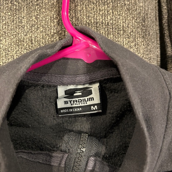 Unisex Gray Quarter-Zip Sweatshirt - Picture 3 of 3